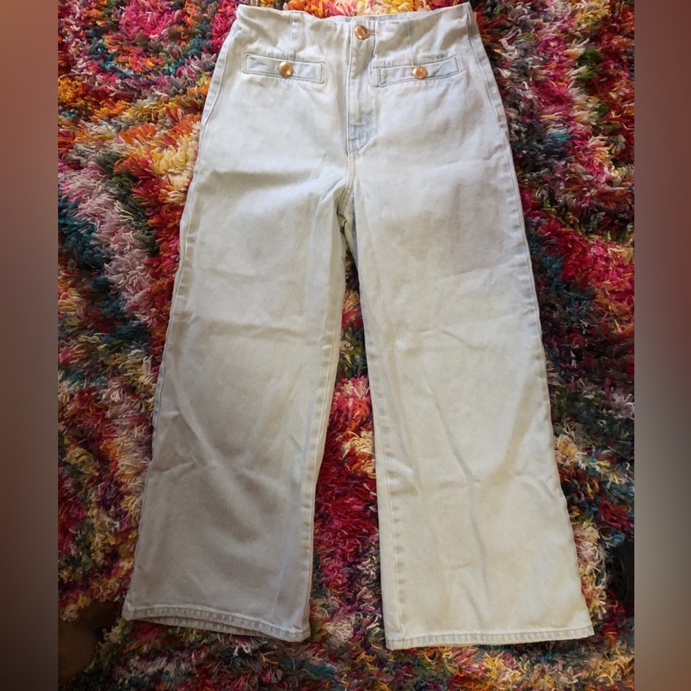 EUC Women’s ZARA High Waist, Bleached Denim